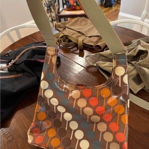 Orla Kiely Brown and Orange Patterned Shoulder Bag